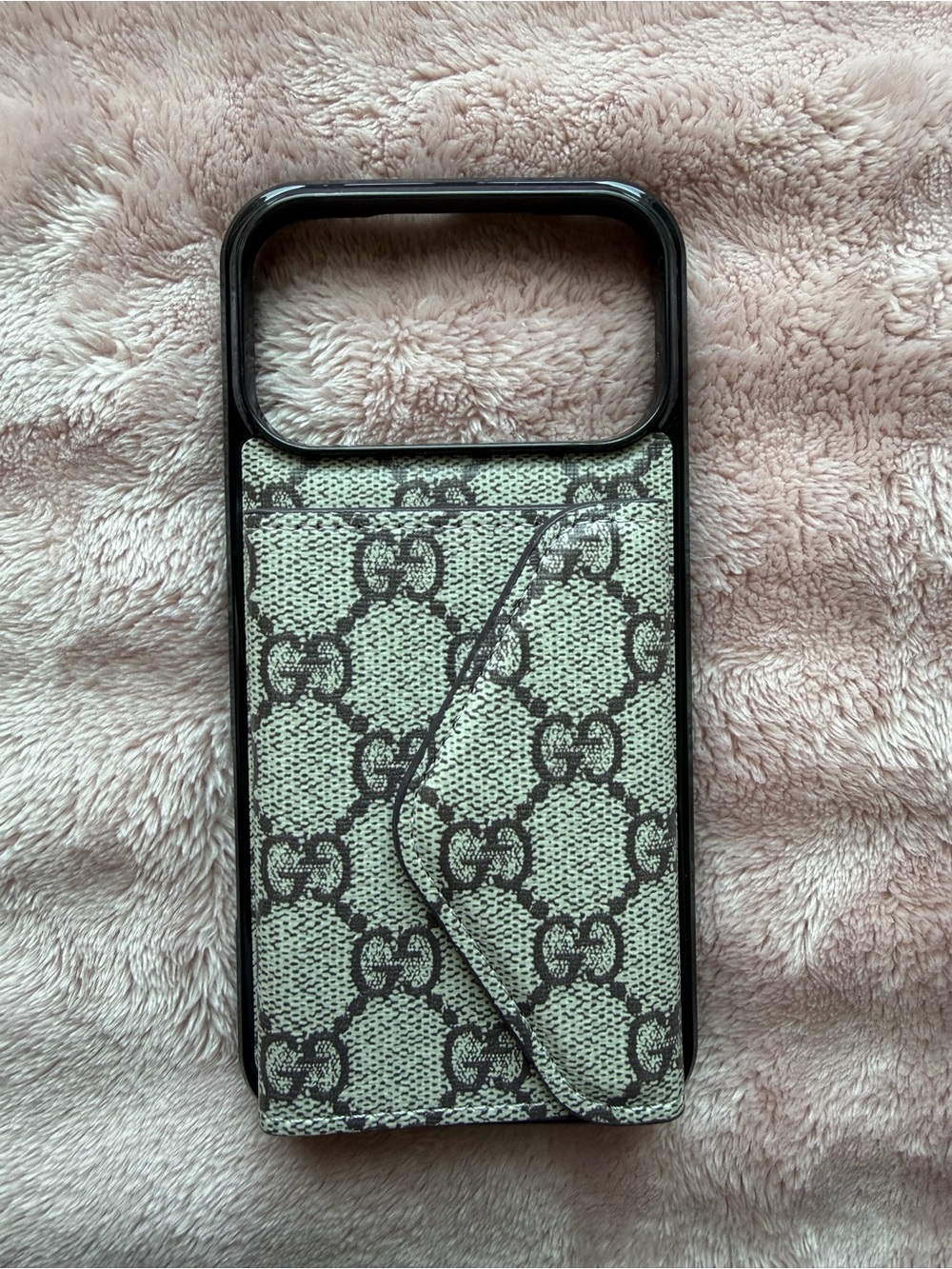 17 pro max Phone Card Case - Beige & Brown